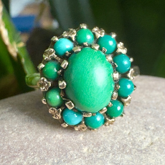 Vintage Jewelry - Vintage UK 9k Turquoise ring